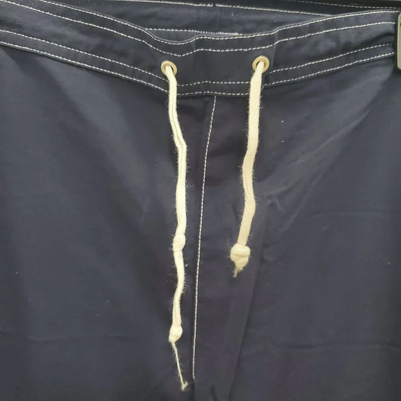 Lucy Activewear Women's Navy White Contrast Stitch Loose Fit Cropped Pants Sz M - Picture 2 of 8